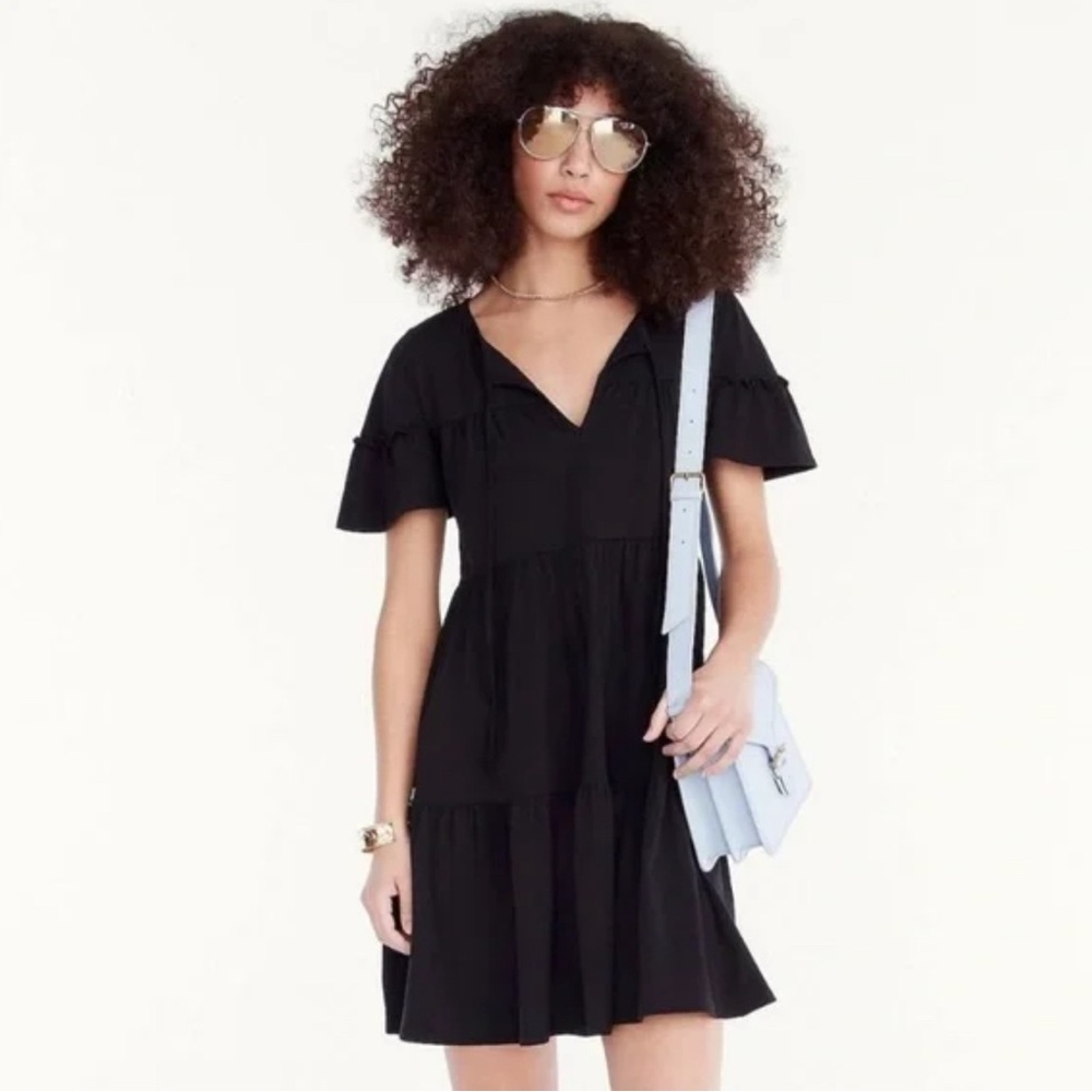 J. Crew Broken-In Jersey Tiered Mini Dress SZ XS